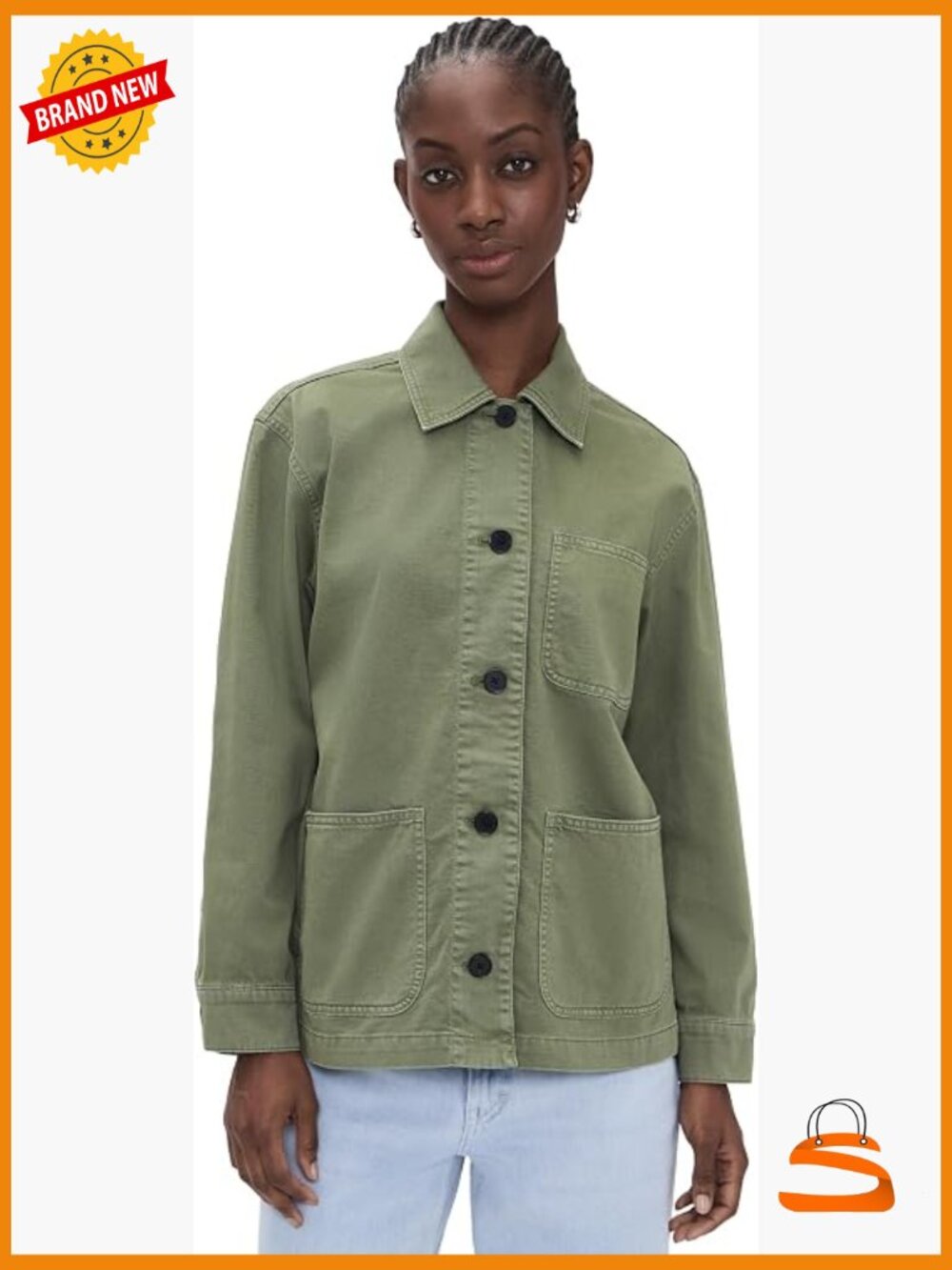 Classic Barn Jacket In Cotton Twill - Button Front